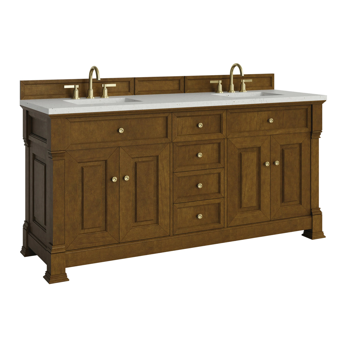 Brookfield 72" Double Vanity, Honey Oak w/ 3 CM Lime Delight Silestone Top, view 10