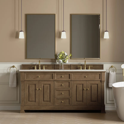 Brookfield 72" Double Vanity, Pecan, w/ 3 CM Siberian Silestone Top w/FreePower Wireless Charger, view 5