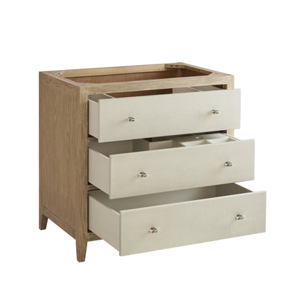 Celeste 36" Single Vanity, Sunwashed Oak with Embossed Shagreen w/ 3 CM Parisien Bleu Silestone Top, view 9