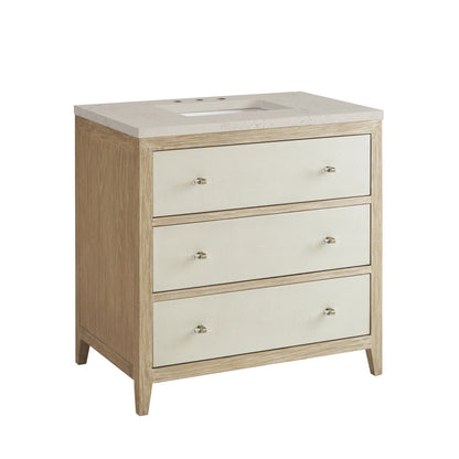 Celeste 36" Single Vanity, Sunwashed Oak with Embossed Shagreen, w/ 3 CM Siberian Silestone Top, view 11