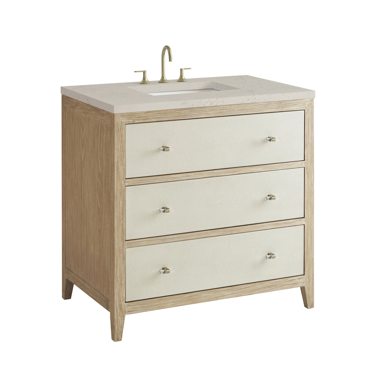 Celeste 36" Single Vanity, Sunwashed Oak with Embossed Shagreen, w/ 3 CM Siberian Silestone Top, view 12
