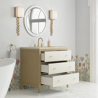 Celeste 36" Single Vanity, Sunwashed Oak with Embossed Shagreen, w/ 3 CM Tajnar Eclos Top, view 5