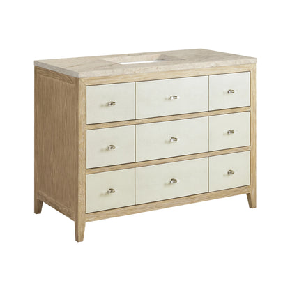 Celeste 48" Single Vanity, Sunwashed Oak with Embossed Shagreen, w/ 3 CM Tajnar Eclos Top w/FreePower Wireless, view 14