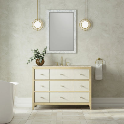 Celeste 48" Single Vanity, Sunwashed Oak with Embossed Shagreen, w/ 3 CM Tajnar Eclos Top w/FreePower Wireless, view 5