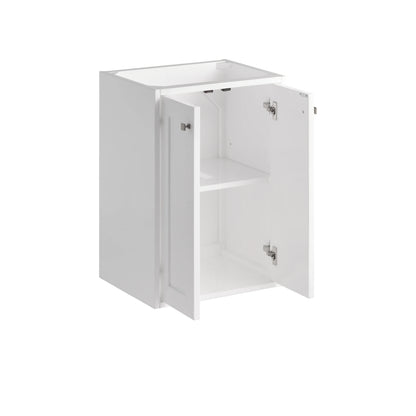 Chianti 20" Single Cabinet, Glossy White, Brushed Nickel, view 5