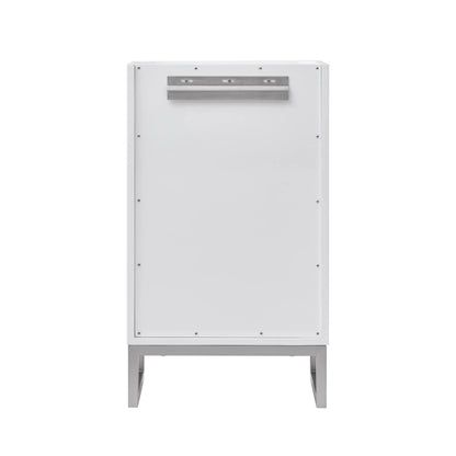 Chianti 20" Single Cabinet, Glossy White, Brushed Nickel, view 6