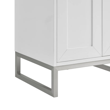 Chianti 20" Single Cabinet, Glossy White, Brushed Nickel, view 9