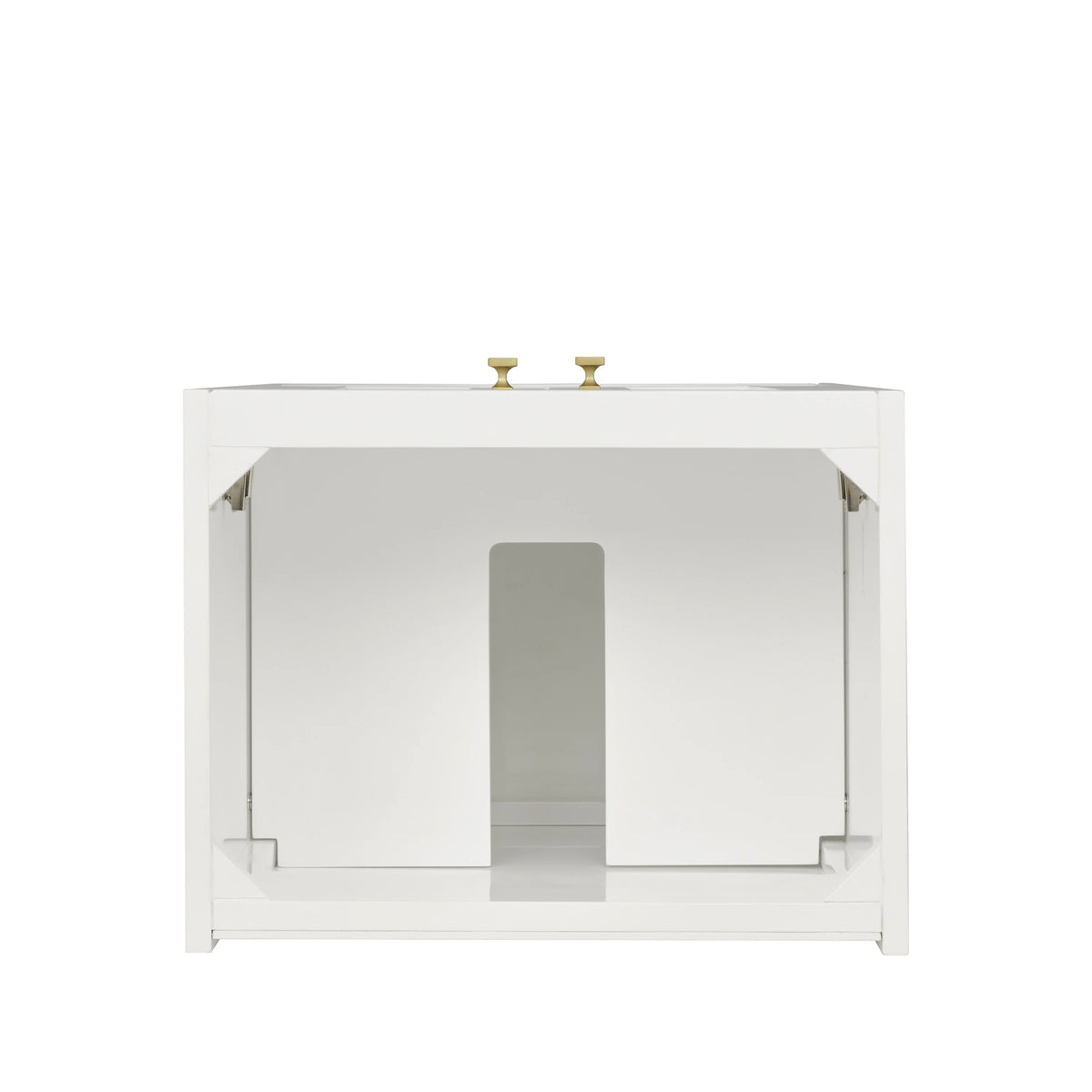 Chianti 20" Single Cabinet, Glossy White, Champagne Brass, view 3