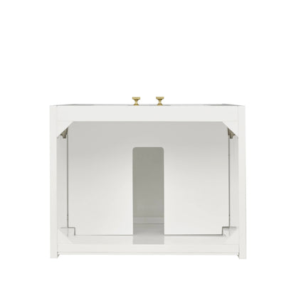 Chianti 20" Single Cabinet, Glossy White, Champagne Brass, view 3
