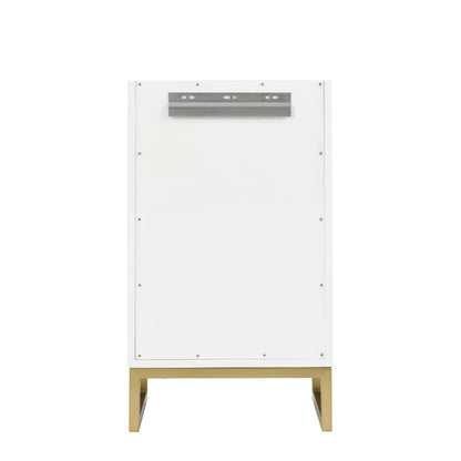 Chianti 20" Single Cabinet, Glossy White, Champagne Brass, view 6