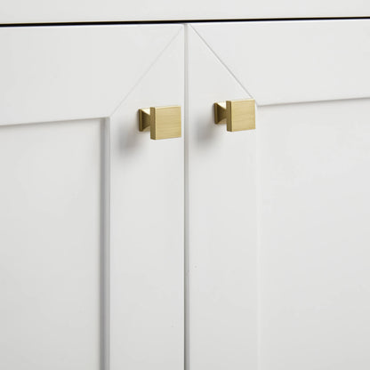 Chianti 20" Single Vanity, Glossy White, Champagne Brass, w/ White Glossy Composite Stone Top, view 22