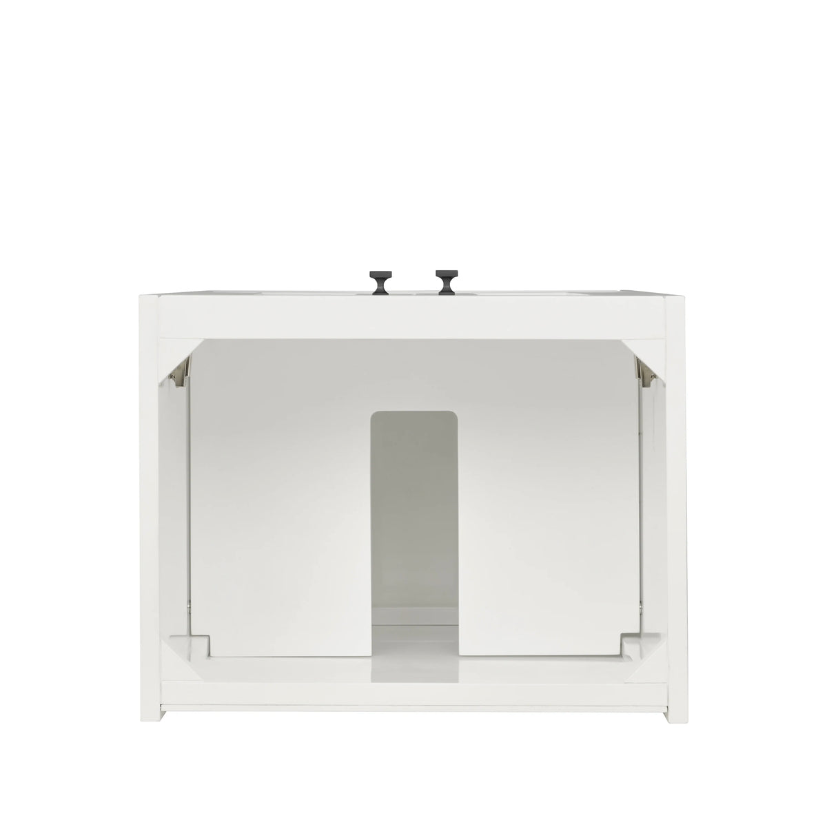 Chianti 20" Single Vanity, Glossy White, Matte Black, w/ White Glossy Composite Stone Top, view 13