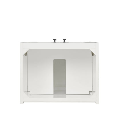 Chianti 20" Single Vanity, Glossy White, Matte Black, w/ White Glossy Composite Stone Top, view 13