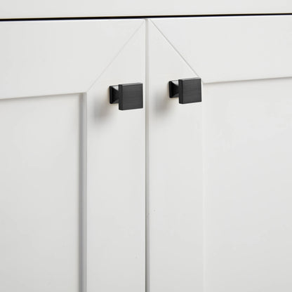 Chianti 20" Single Vanity, Glossy White, Matte Black, w/ White Glossy Composite Stone Top, view 23