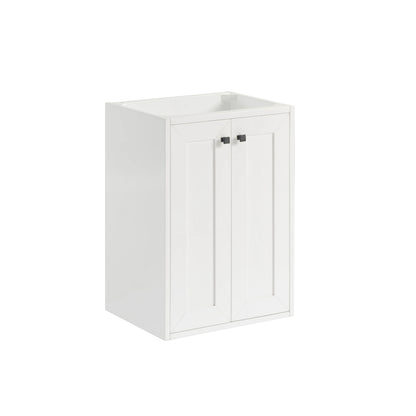 Chianti 20" Single Vanity, Glossy White, Matte Black, w/ White Glossy Composite Stone Top, view 6