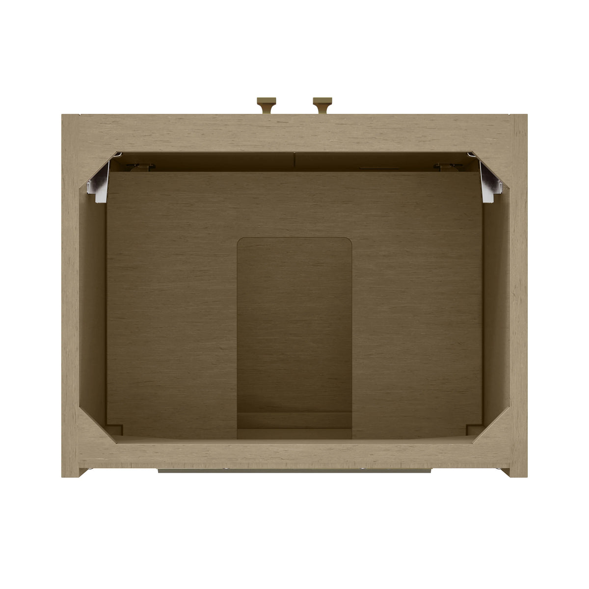 Chianti 20" Single Vanity, Walnut Whisper, Champagne Brass, w/ White Glossy Composite Stone Top, view 11
