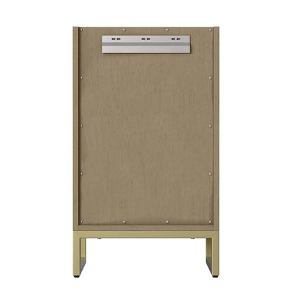 Chianti 20" Single Vanity, Walnut Whisper, Champagne Brass, w/ White Glossy Composite Stone Top, view 16