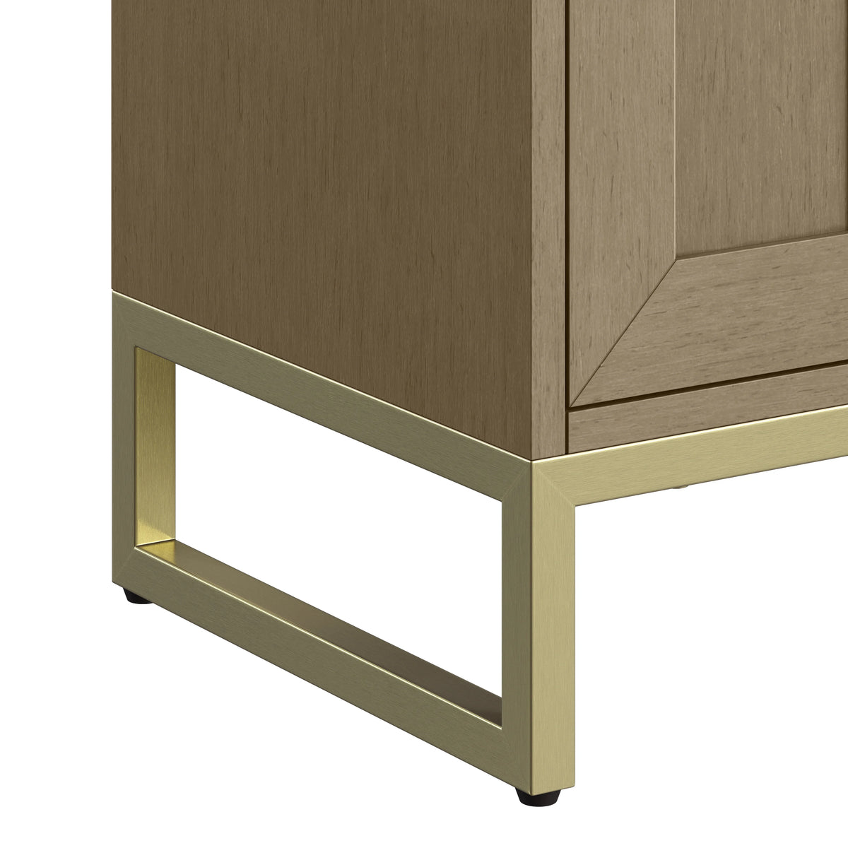 Chianti 20" Single Vanity, Walnut Whisper, Champagne Brass, w/ White Glossy Composite Stone Top, view 21