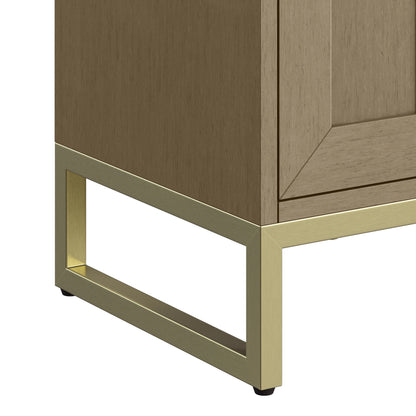 Chianti 20" Single Vanity, Walnut Whisper, Champagne Brass, w/ White Glossy Composite Stone Top, view 21