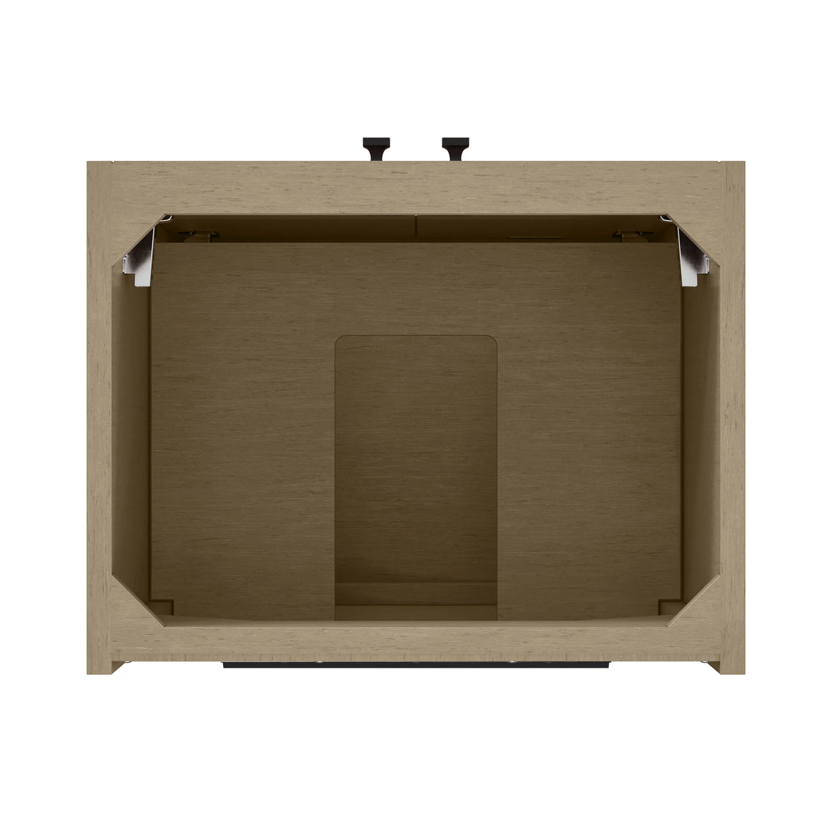 Chianti 20" Single Vanity, Walnut Whisper, Matte Black, w/ White Glossy Composite Stone Top, view 11