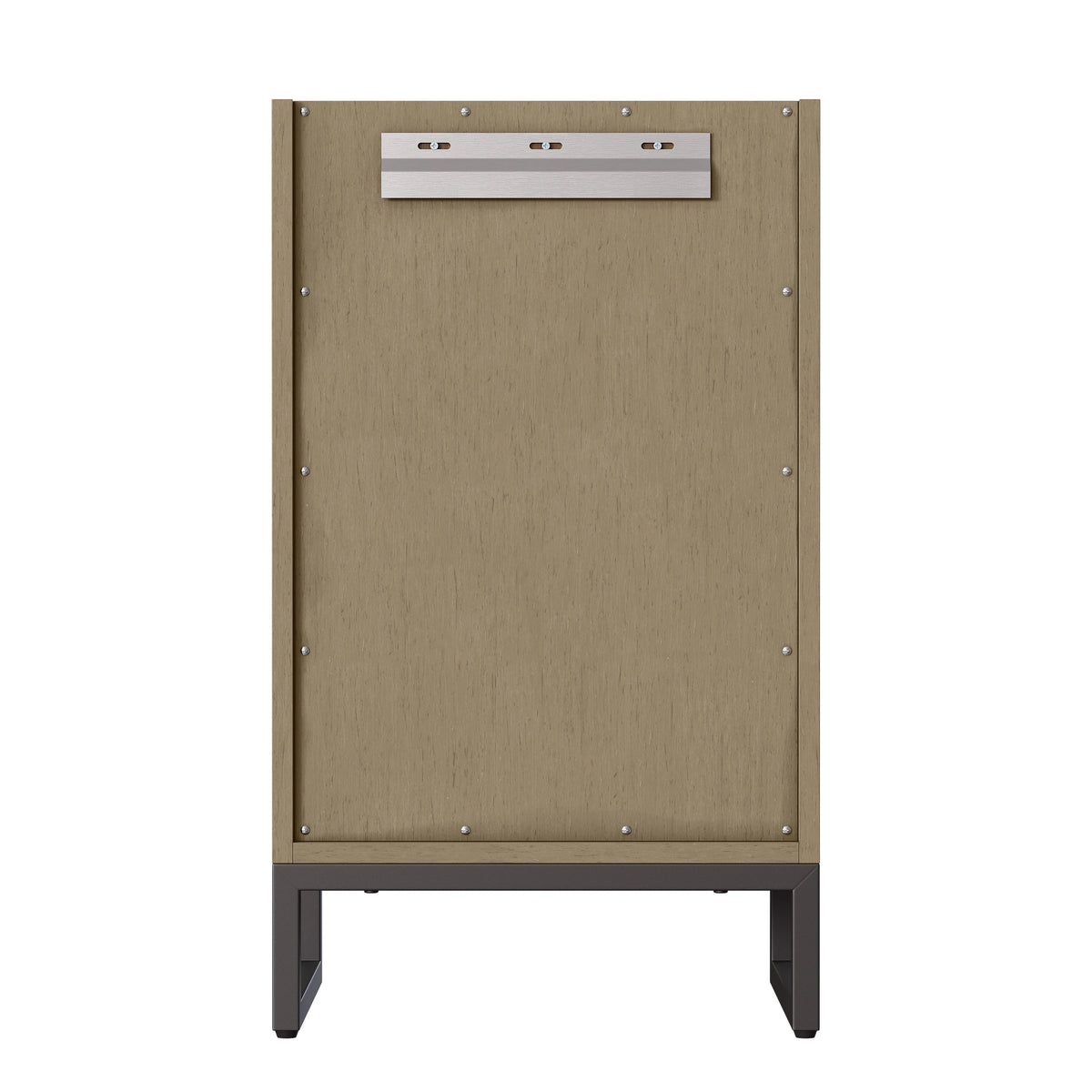 Chianti 20" Single Vanity, Walnut Whisper, Matte Black, w/ White Glossy Composite Stone Top, view 16