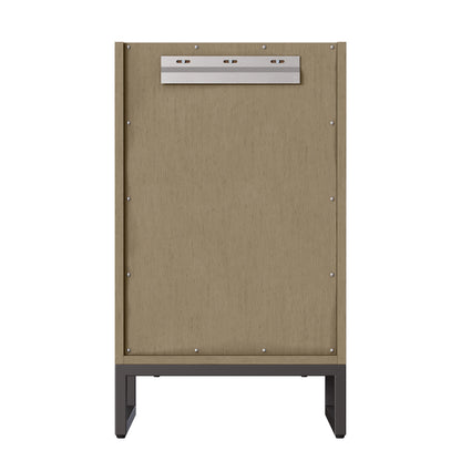 Chianti 20" Single Vanity, Walnut Whisper, Matte Black, w/ White Glossy Composite Stone Top, view 16