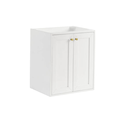 Chianti 24" Single Cabinet, Glossy White, Champagne Brass, view 2