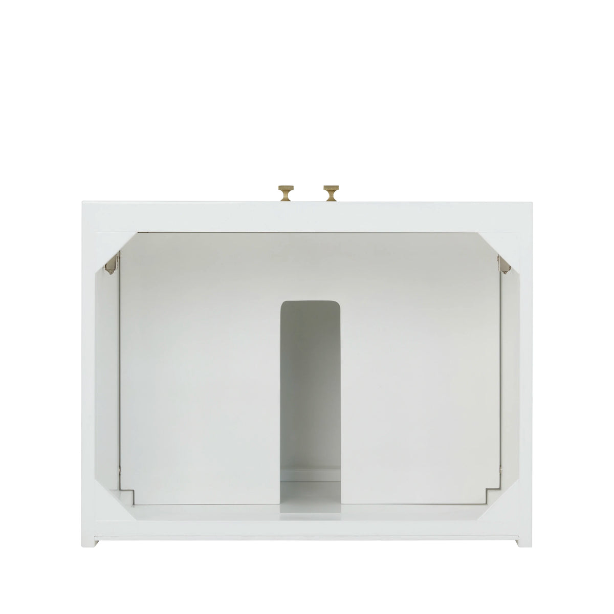 Chianti 24" Single Cabinet, Glossy White, Champagne Brass, view 3