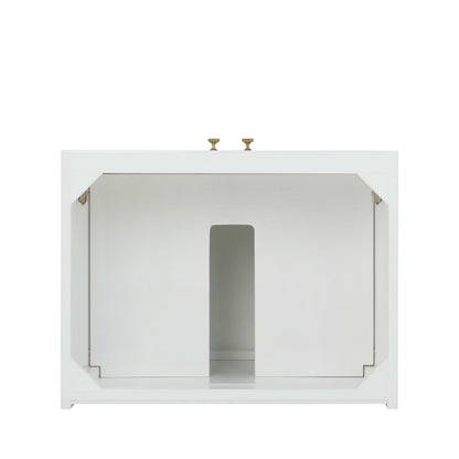 Chianti 24" Single Cabinet, Glossy White, Champagne Brass, view 3