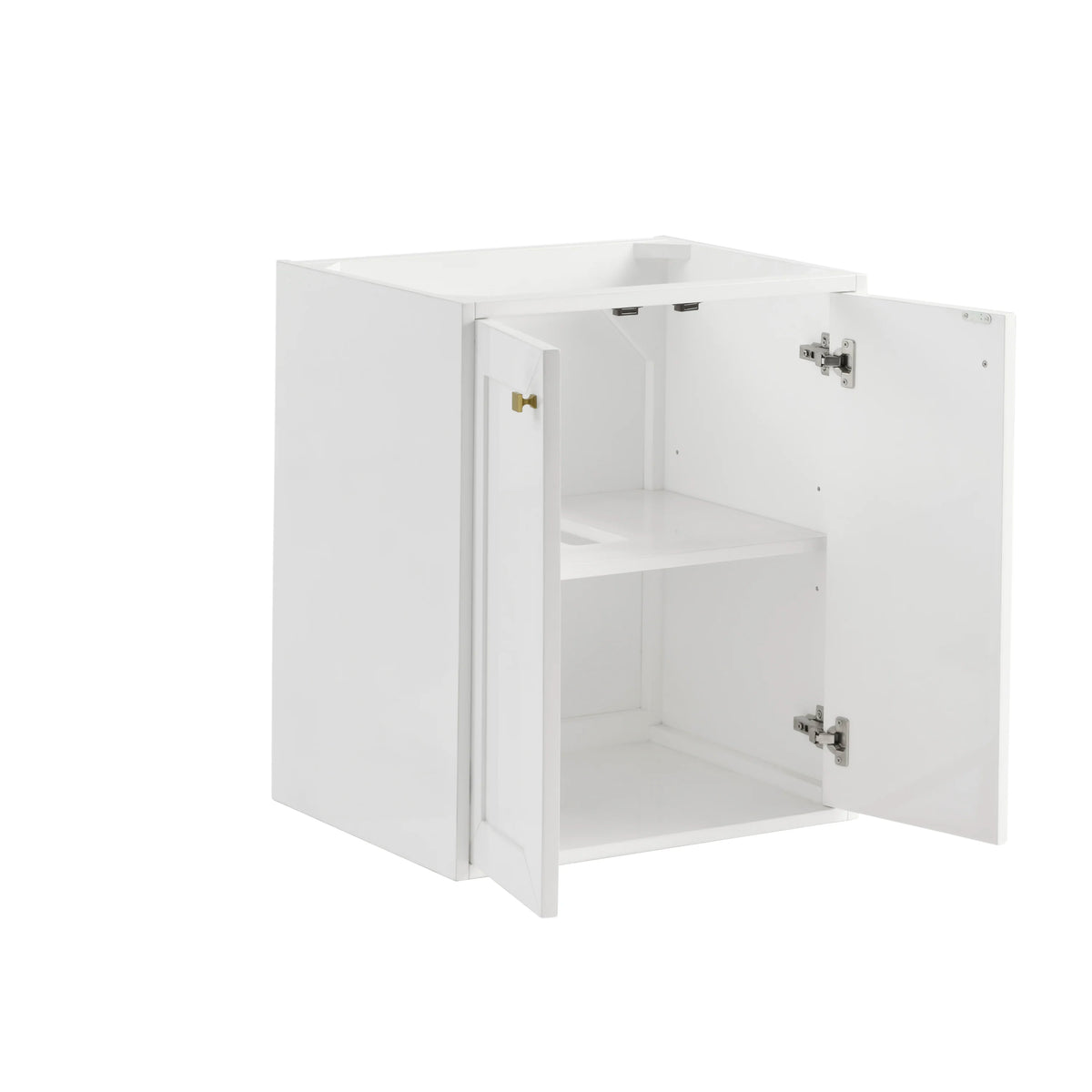 Chianti 24" Single Cabinet, Glossy White, Champagne Brass, view 5