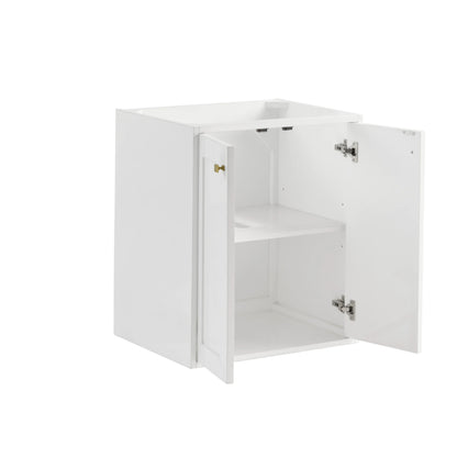 Chianti 24" Single Cabinet, Glossy White, Champagne Brass, view 5