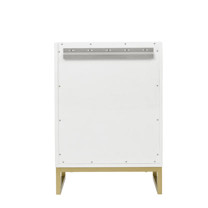 Chianti 24" Single Cabinet, Glossy White, Champagne Brass, view 6