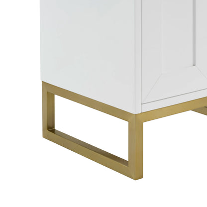 Chianti 24" Single Cabinet, Glossy White, Champagne Brass, view 9