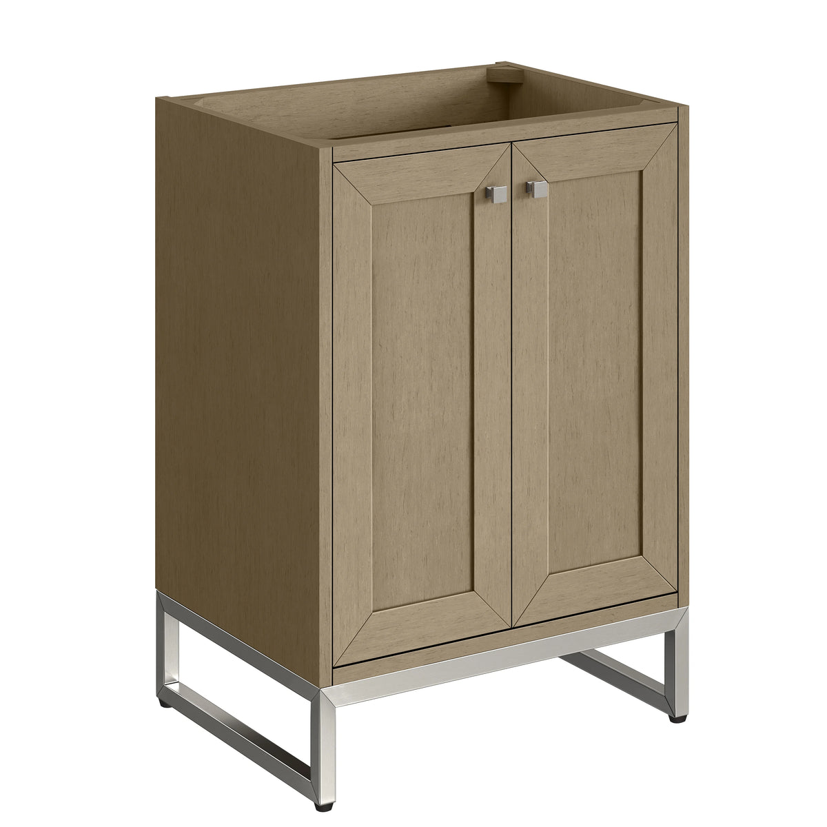Chianti 24" Single Vanity, Walnut Whisper w/ White Glossy Composite Stone Top, view 2