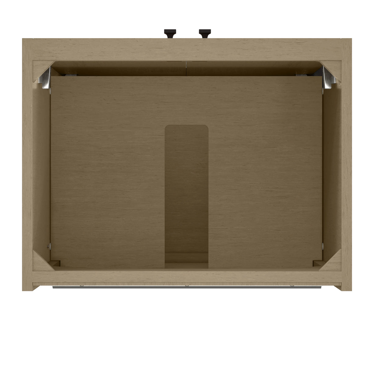 Chianti 24" Single Vanity, Walnut Whisper, Matte Black, w/ White Glossy Composite Stone Top, view 11