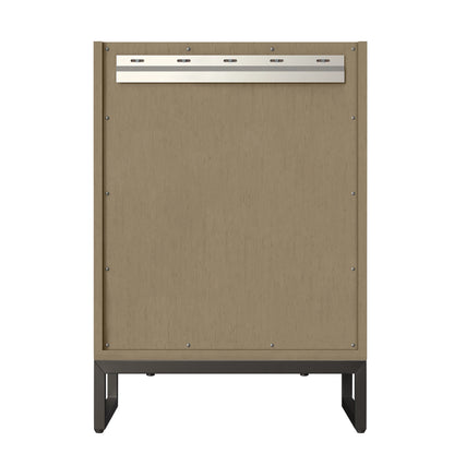 Chianti 24" Single Vanity, Walnut Whisper, Matte Black, w/ White Glossy Composite Stone Top, view 16