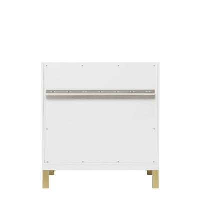 Chicago 30" Single Vanity, Glossy White, w/ 3 CM Carrara Marble Top, view 11