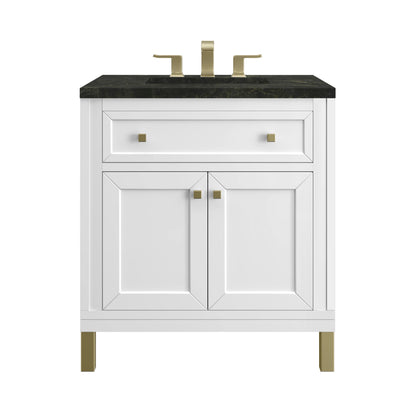 Chicago 30" Single Vanity, Glossy White, w/ 3 CM Phantome Eclos Top