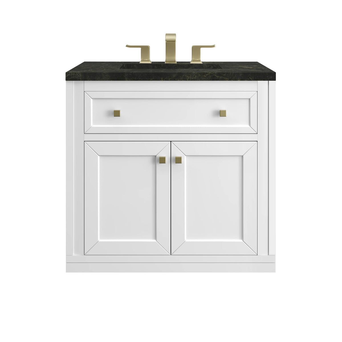 Chicago 30" Single Vanity, Glossy White, w/ 3 CM Phantome Eclos Top, view 2