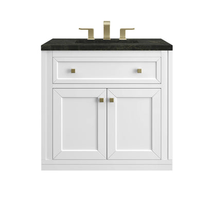 Chicago 30" Single Vanity, Glossy White, w/ 3 CM Phantome Eclos Top, view 2
