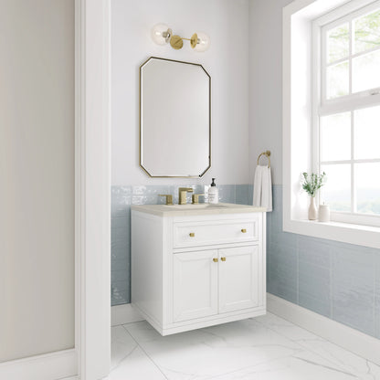 Chicago 30" Single Vanity, Glossy White, w/ 3 CM Siberian Silestone Top, view 8