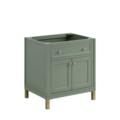 Chicago 30" Single Vanity, Smokey Celadon, w/ 3 CM Charcoal Soapstone Silestone® Top, view 3