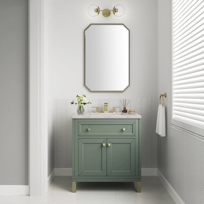 Chicago 30" Single Vanity, Smokey Celadon, w/ 3 CM Eternal Jasmine Pearl Silestone® Top, view 5