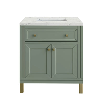 Chicago 30" Single Vanity, Smokey Celadon, w/ 3 CM Ethereal Noctis Silestone® Top, view 2