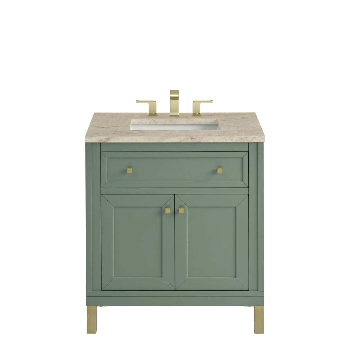 Chicago 30" Single Vanity, Smokey Celadon, w/ 3 CM Tajnar Eclos Top