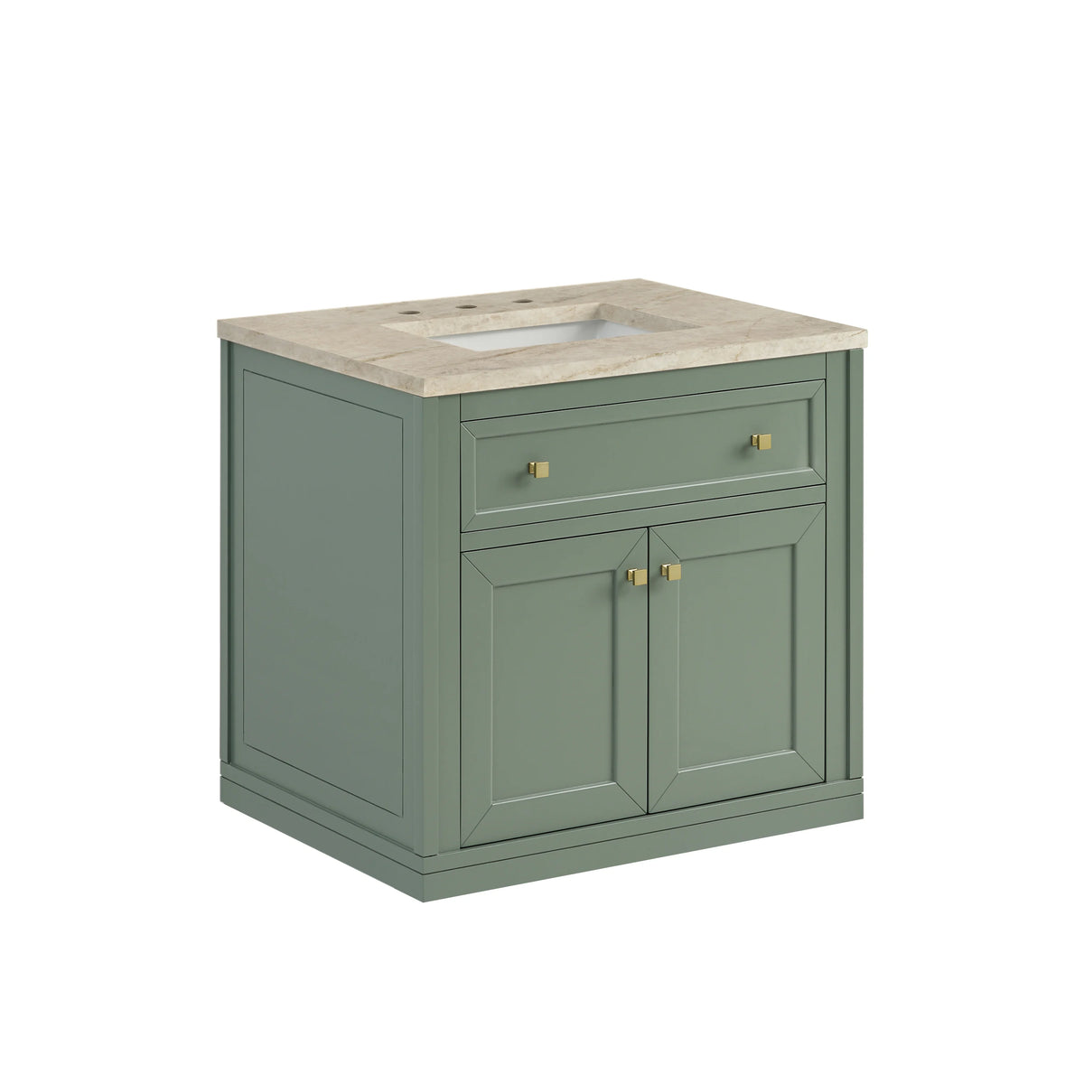 Chicago 30" Single Vanity, Smokey Celadon, w/ 3 CM Tajnar Eclos Top, view 10
