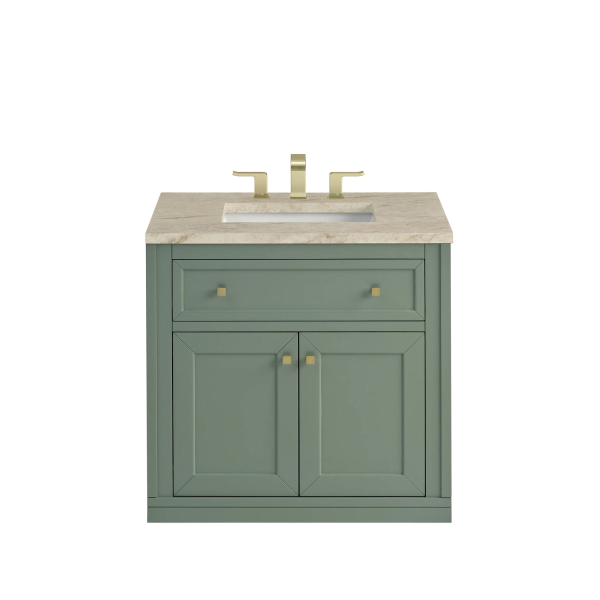 Chicago 30" Single Vanity, Smokey Celadon, w/ 3 CM Tajnar Eclos Top, view 2