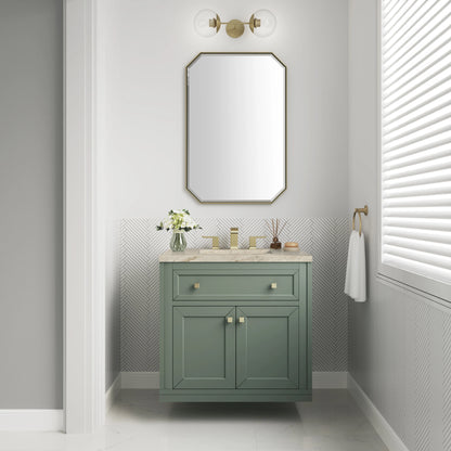 Chicago 30" Single Vanity, Smokey Celadon, w/ 3 CM Tajnar Eclos Top, view 4