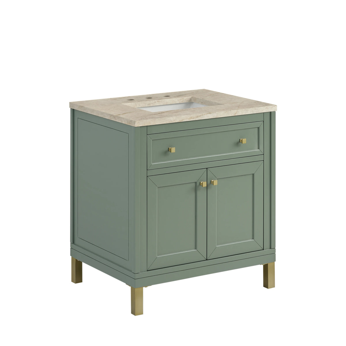 Chicago 30" Single Vanity, Smokey Celadon, w/ 3 CM Tajnar Eclos Top, view 9
