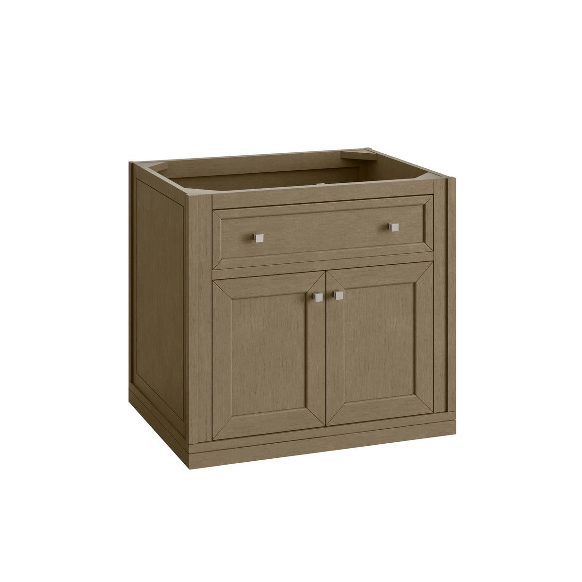 Chicago 30" Single Vanity, Walnut Whisper, w/ 3 CM Carrara Marble Top, view 6